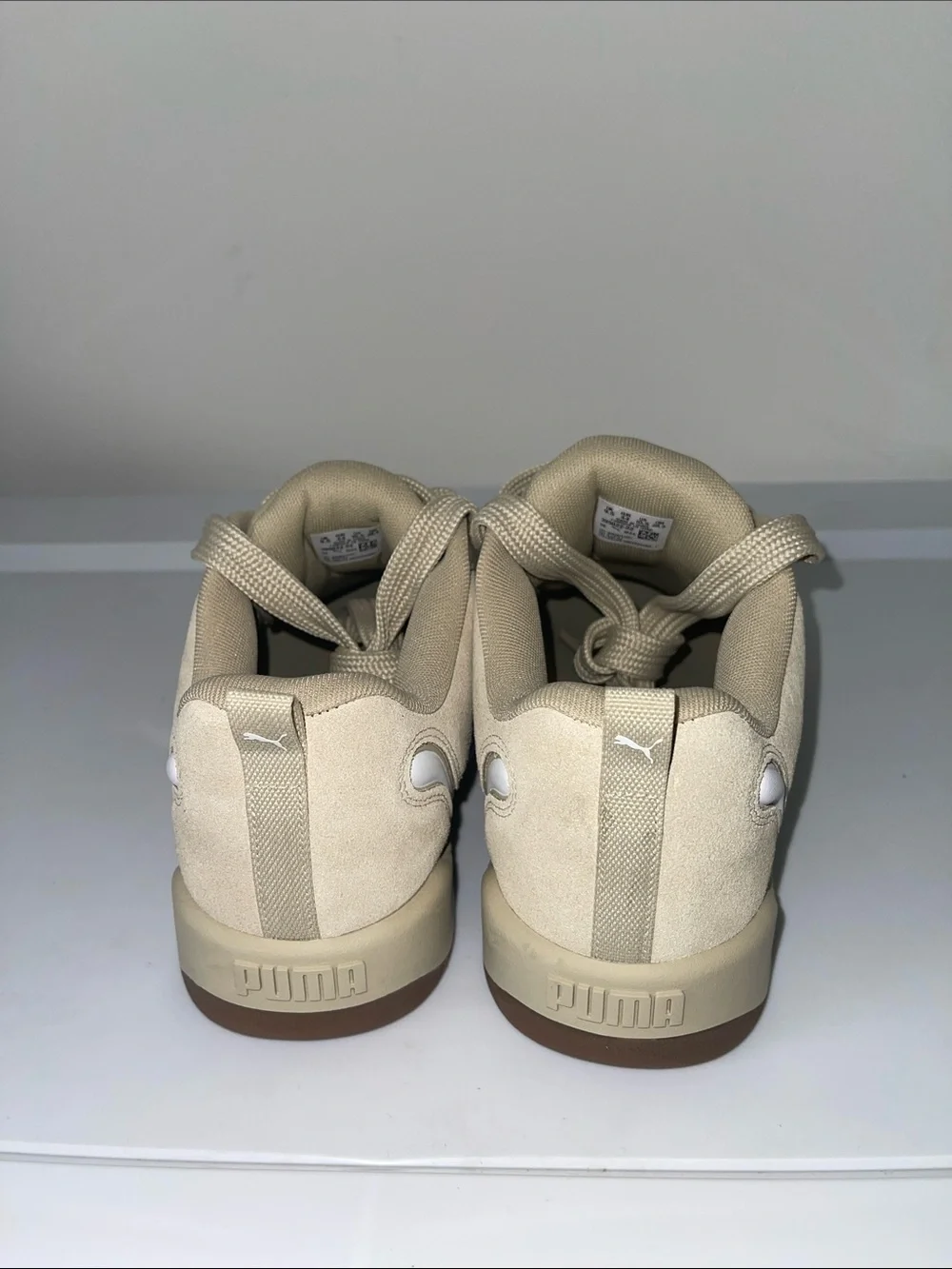 Puma Beige Sneakers with White Puma Formstrip